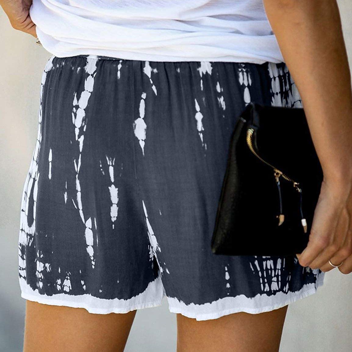 Doublju Women's Loose Fit Comfortable Elastic Waist Band and Strap Casual Shorts