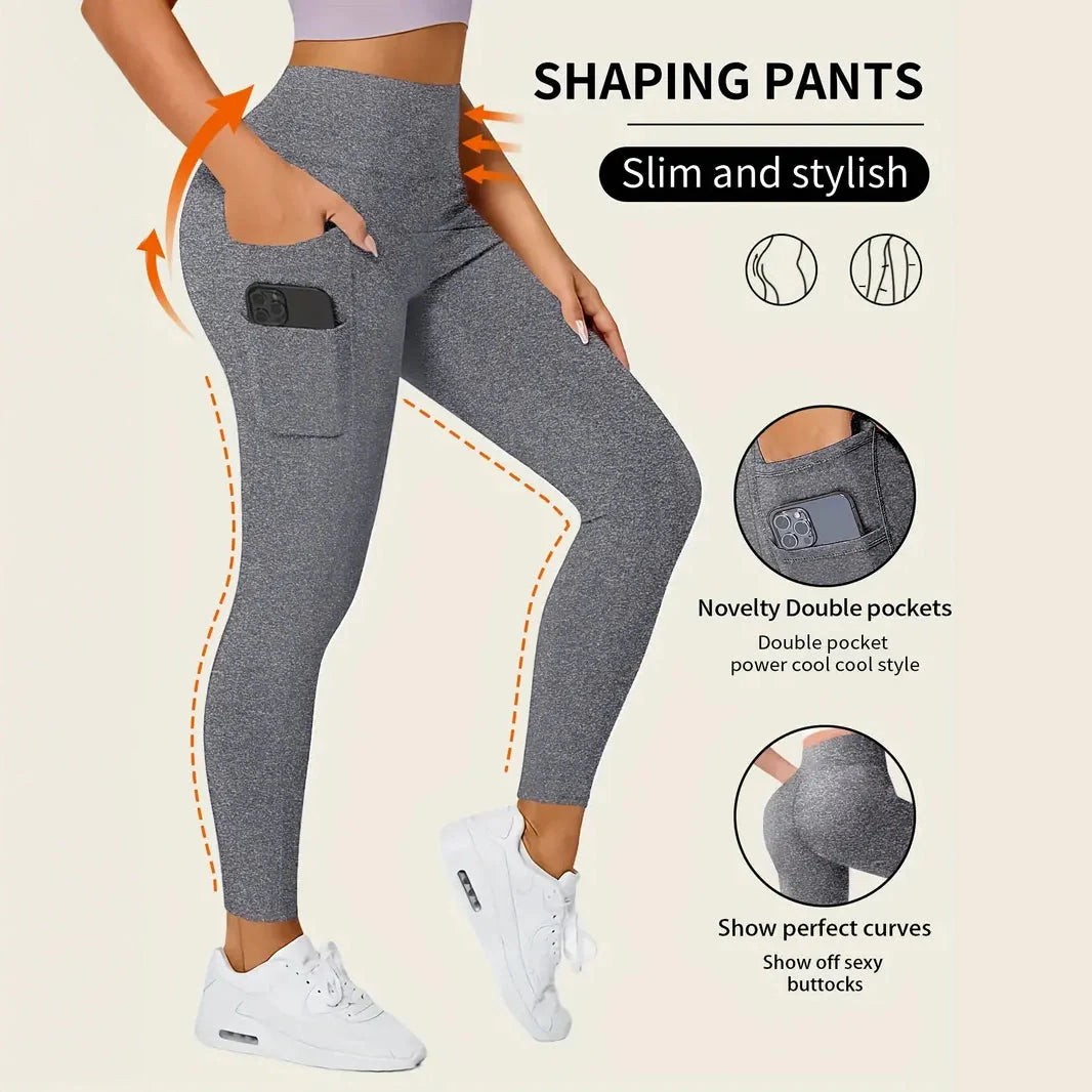 High Rise Butt Lifting Seamless Leggings with Phone Pockets